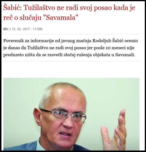 Dvostruki aršini na delu: Izjava Rodoljuba Šabića objavljena u Blicu